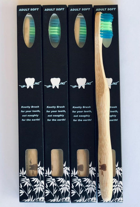 Knotty Brush bamboo handle nylon bristles 4-pack